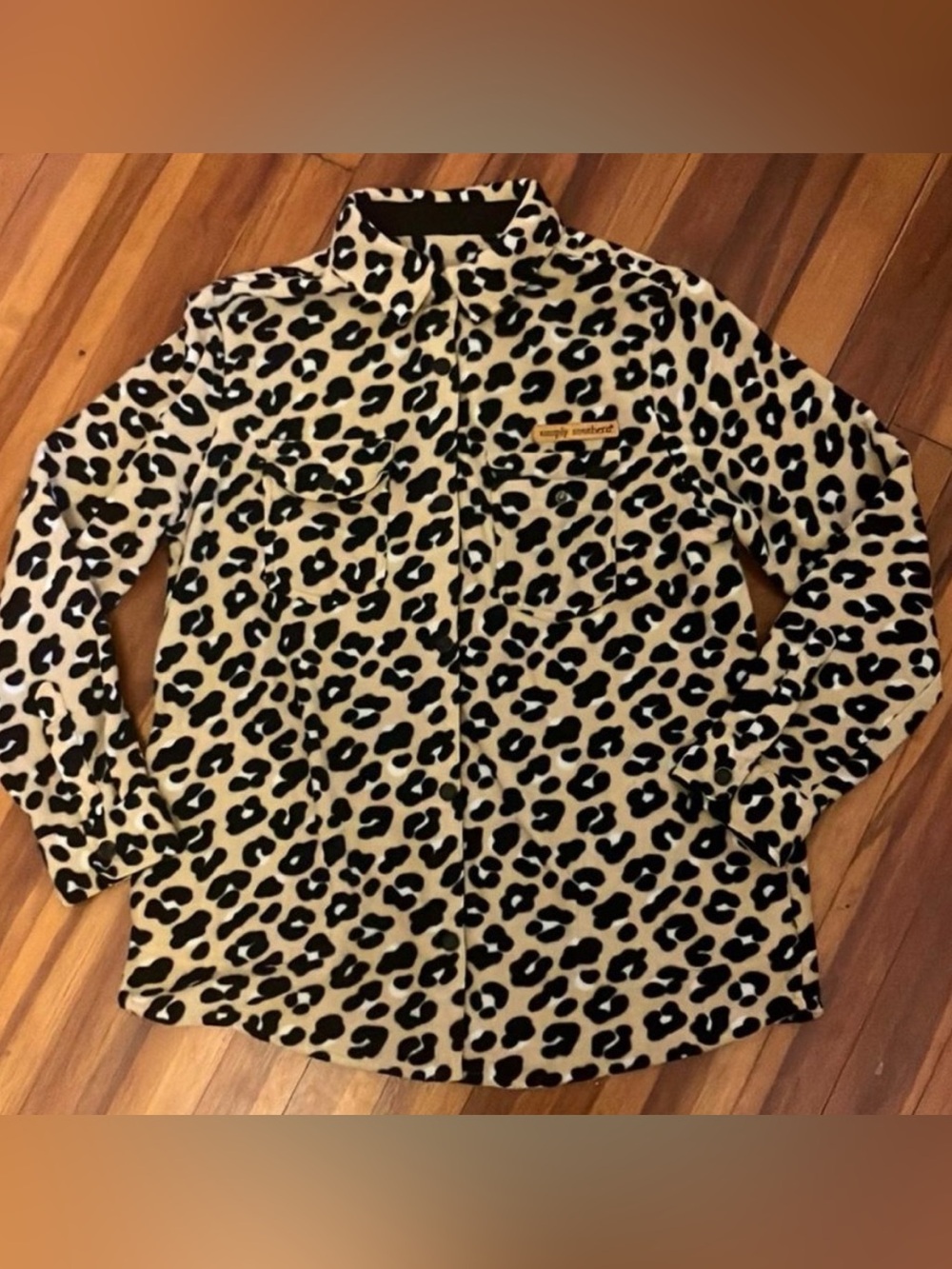 Simply Southern Leopard Fleece Shacket Shirt Jacket NWT Small S F21